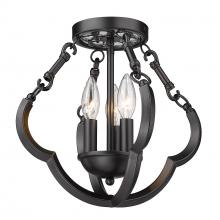 Golden 5926-SF12 BLK - Saxon 12" Semi-Flush in Matte Black