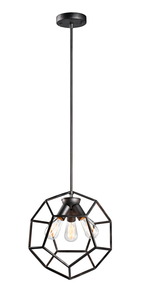 Geometry Series Rusty Black Pendant