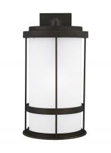 Generation Lighting 8890901EN3-71 - Wilburn modern 1-light LED outdoor exterior extra large wall lantern sconce in antique bronze finish