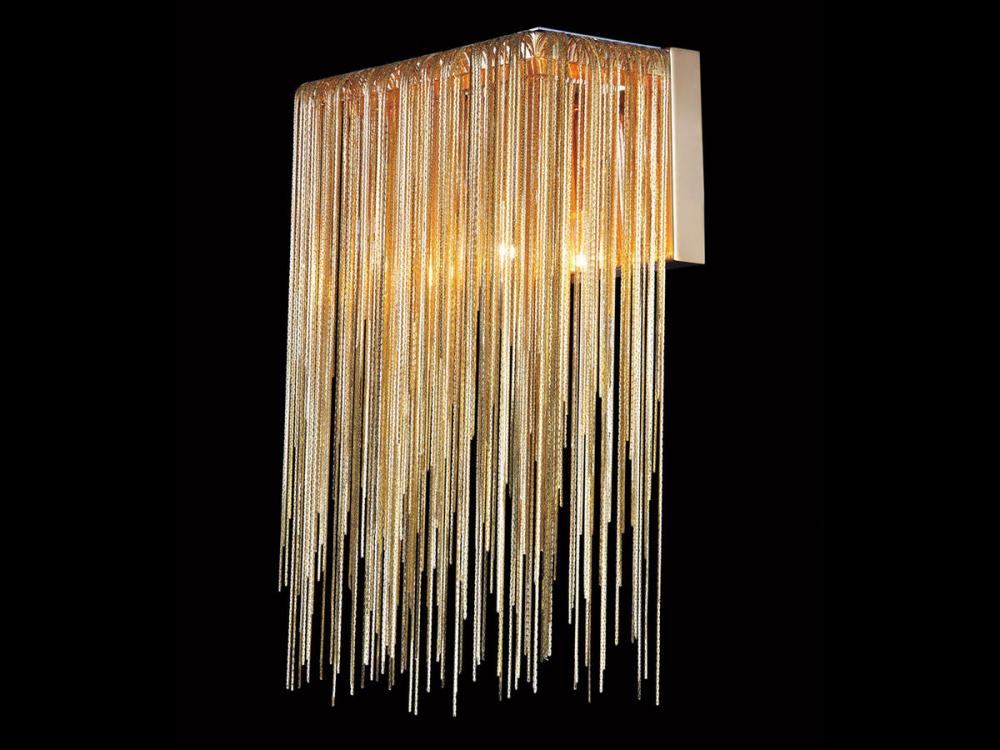Fountain Ave. Gold Jewlery Chain Wall Sconce