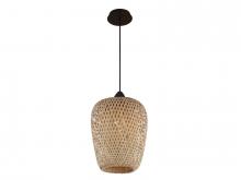 Avenue Lighting HF1001-BW - Tulum 1 Light Bamboo Wicker And Black Pendant