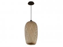 Avenue Lighting HF1002-BW - Tulum 1 Light Bamboo Wicker And Black Pendant
