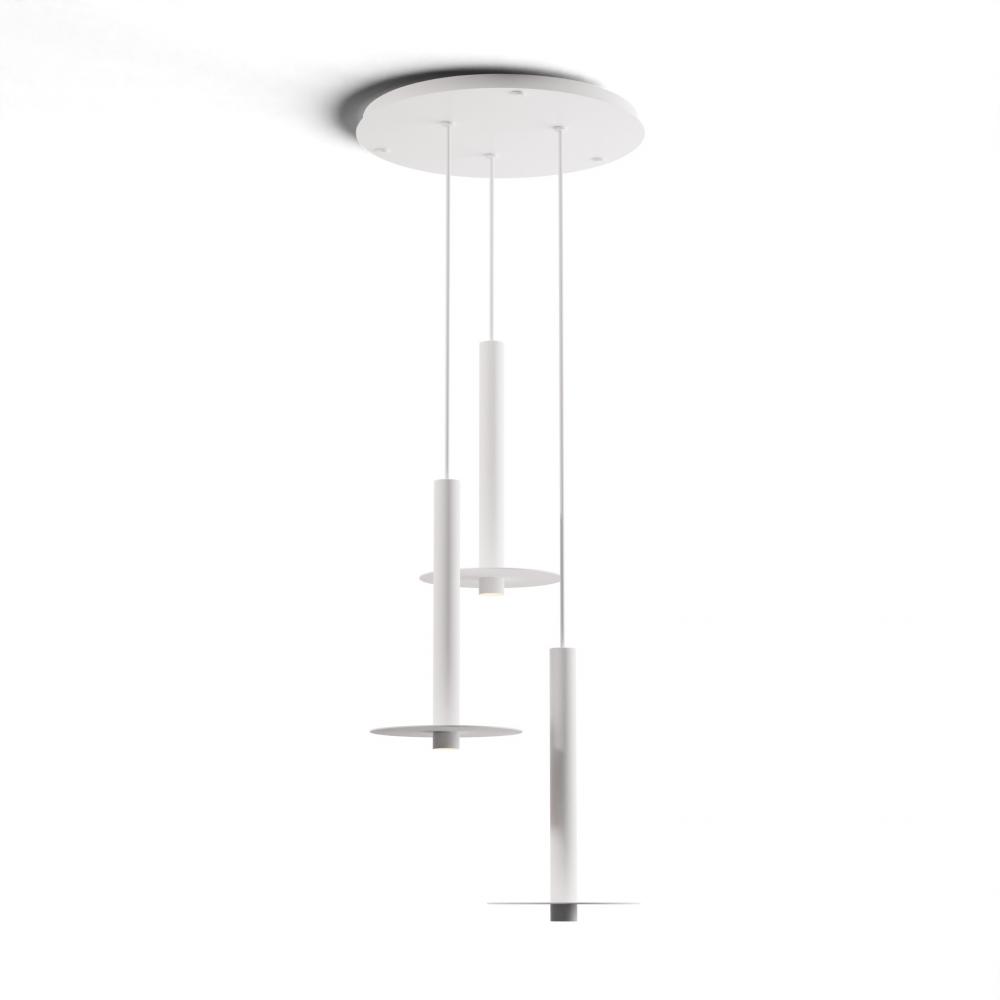 Combi Pendant 16" Circular 3 Combo Matte White with Matte White Canopy