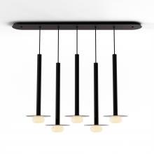 Koncept Inc CMP-L5-S-24-MTB+GDGY9+GLB - Combi Pendant 24" Linear 5 Combo Matte Black with Matte Black Canopy