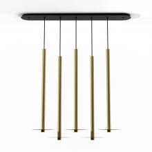 Koncept Inc CMP-L5-S-36-BRS+MBRS9 - Combi Pendant 36" Linear 5 Combo Brass with Matte Black Canopy