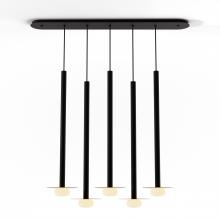 Koncept Inc CMP-L5-S-36-MTB+MBRS9+GLB - Combi Pendant 36" Linear 5 Combo Matte Black with Matte Black Canopy