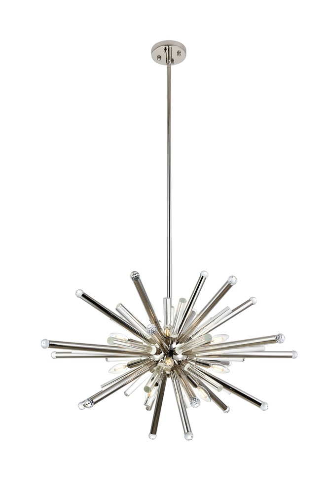 Maxwell 14 light polished Nickel Chandelier Clear Royal Cut Crystal