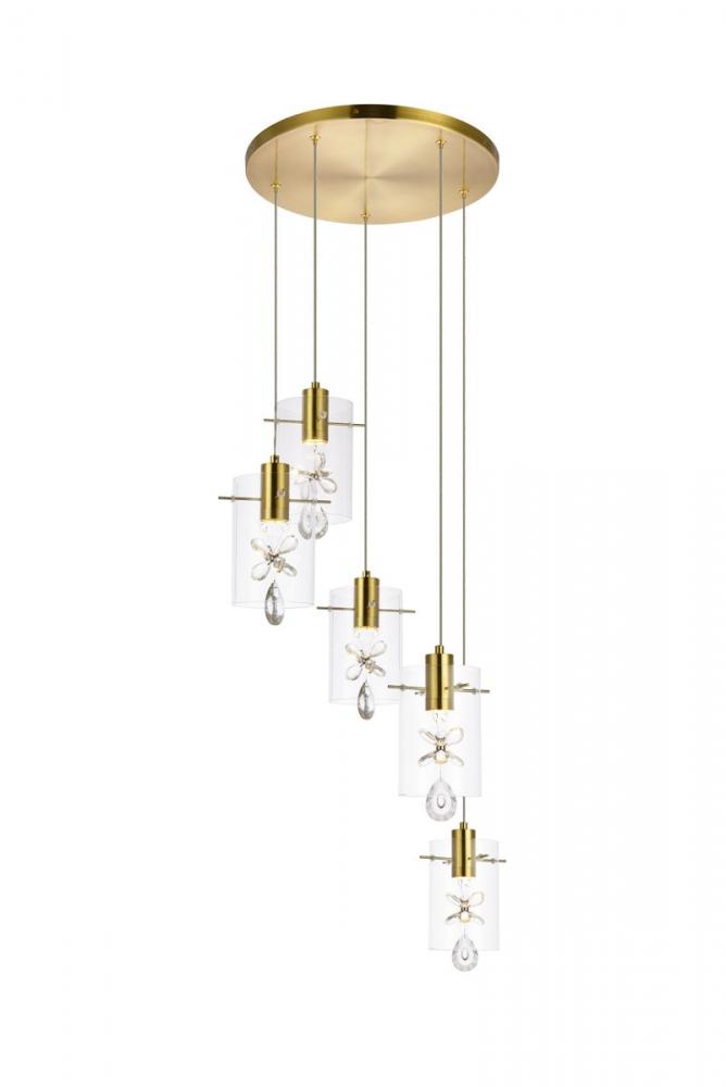 Hana Pendant Lamp D18.97 x H10.4 L5*5W Gold