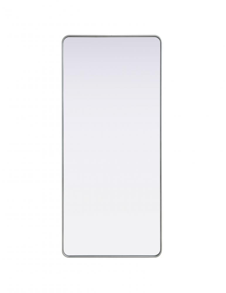 Contour Metal Rectangle Mirror 32x72 in Silver