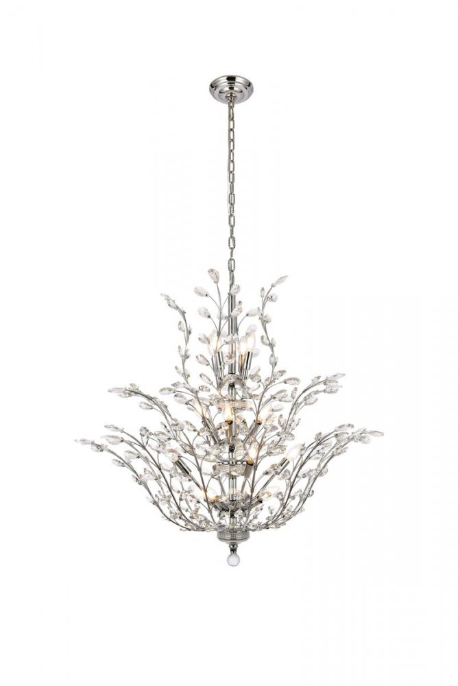 Orchid 18 light Chrome Chandelier Clear Royal Cut Crystal