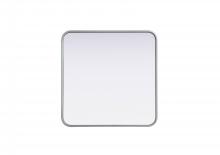 Elegant MR8A2424SIL - Contour Metal Square Mirror 24x24 in Silver