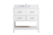 Elegant VF19036WH-BS - 36 inch Single bathroom vanity in white with backsplash