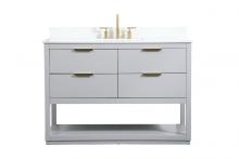 Elegant VF19248GR-BS - 48 inch Single bathroom vanity in grey with backsplash
