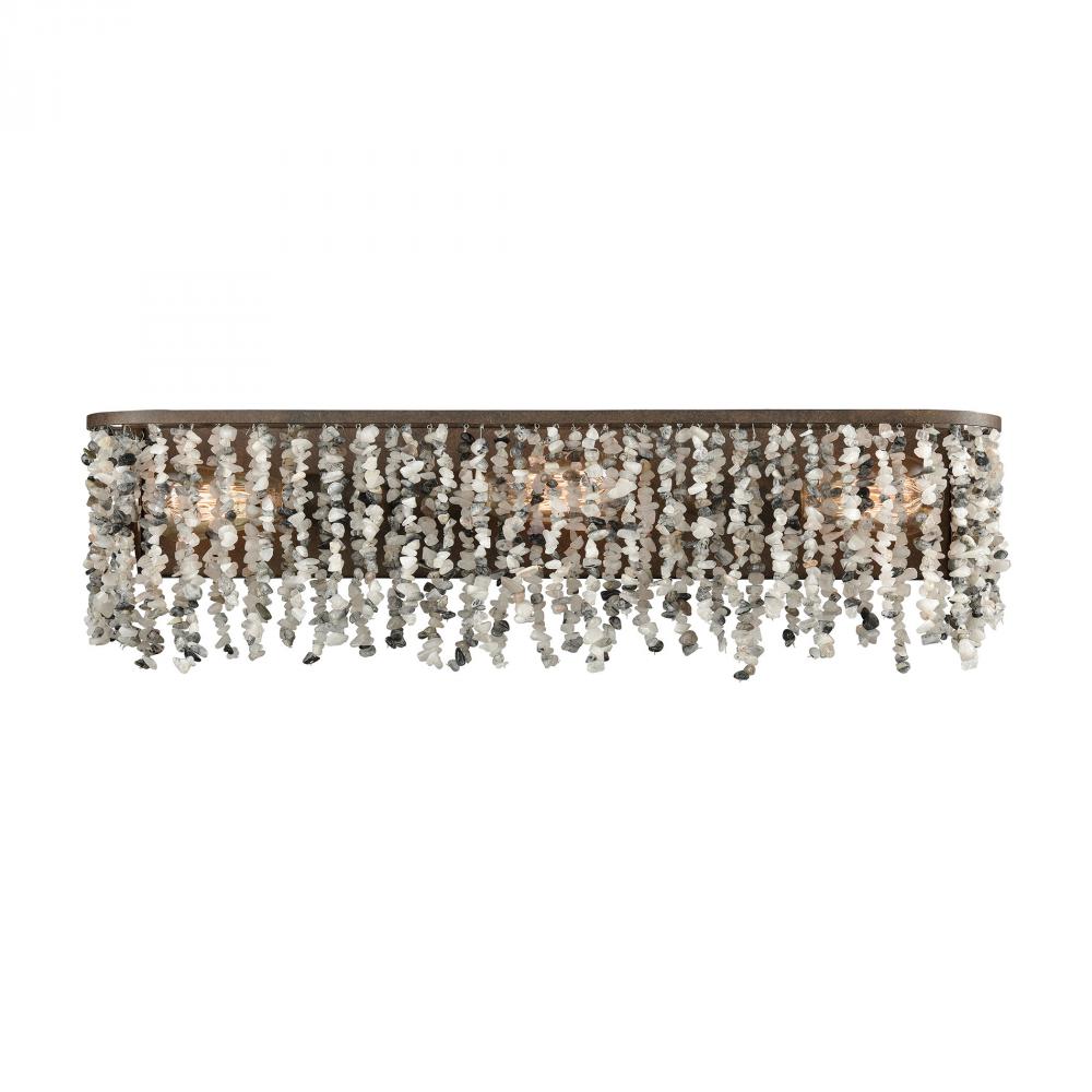 Agate Stones 3 Light Vanity In Weathered Bronze