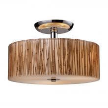 ELK Home 19065/3 - Modern Organics 3-Light Semi-Flush in Bamboo Stem Material in Polished Chrome